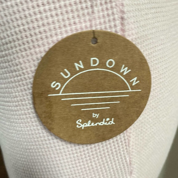 NWT SUNDOWN BY SPLENDID Womens Pink Thermal Textured Joggers, size Medium - Picture 7 of 10